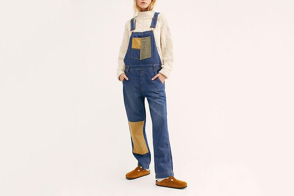 Free People Carpenter Patched Overalls