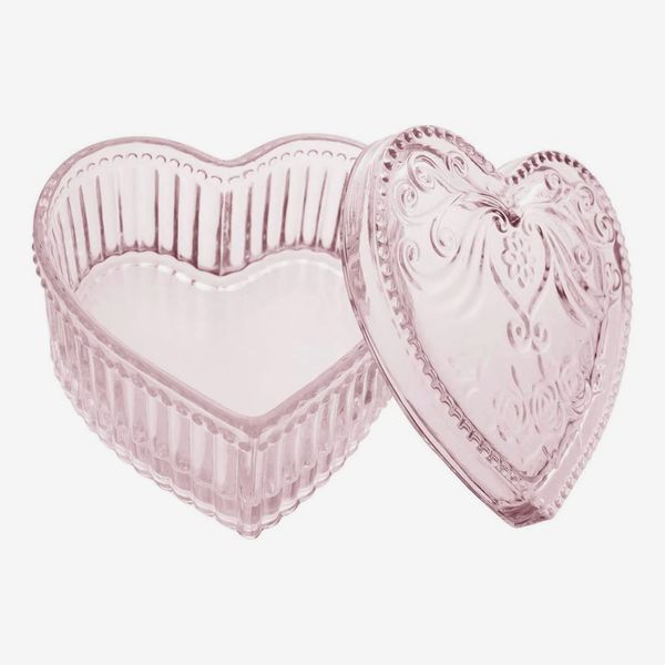 Gaolinci Glass Heart-Shaped Storage Box