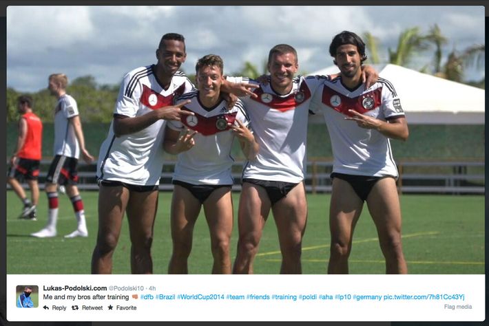 White and red stylization for the World Cup: a tight top, a short