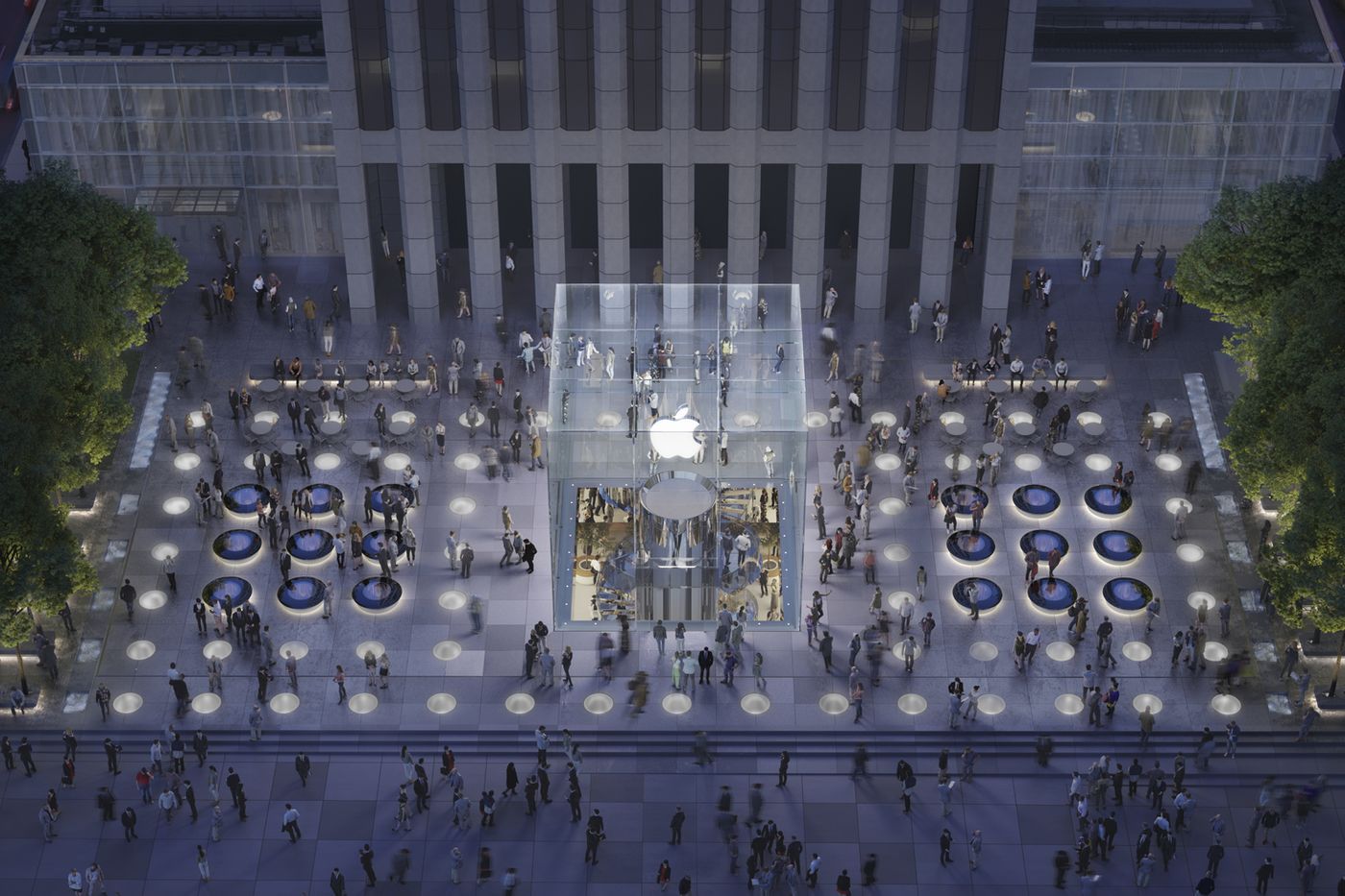 the Cube - Apple Store in fifth avenue and 59th street, by the