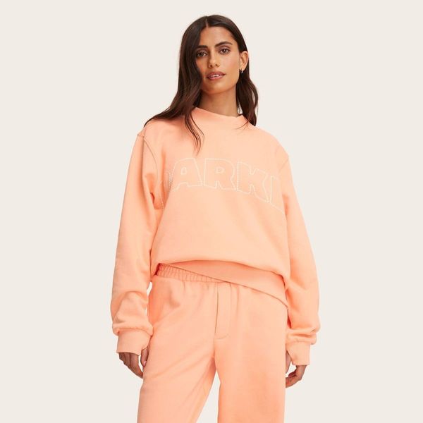 Women's Mockneck Pullover Sweatshirt - Parke x Target Peach Orange L/XL