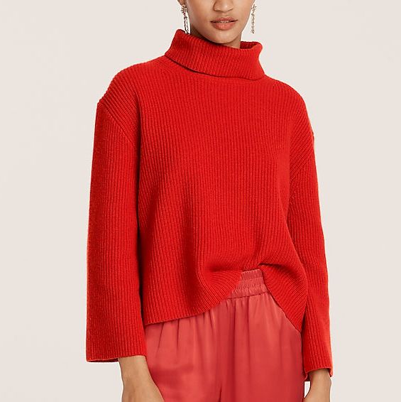 Wool and Recycled Cashmere Relaxed Turtleneck