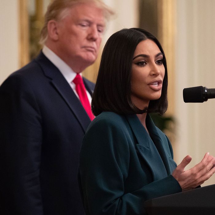 Kim Kardashian West and President Donald Trump.