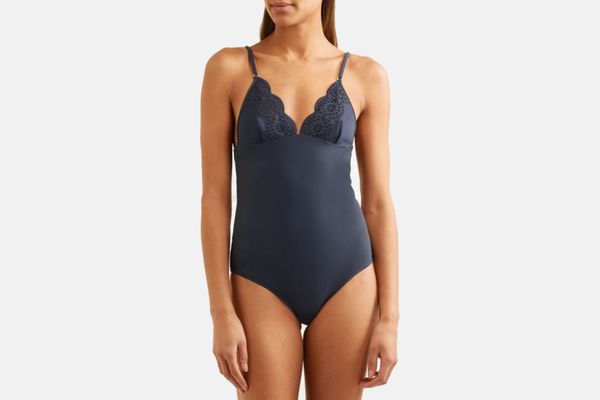 Stella McCartney Broderie Anglaise-Trimmed Swimsuit