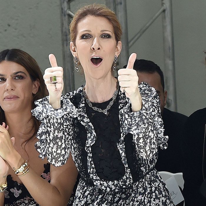 Celine Dion at Paris Couture Week.