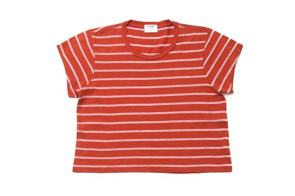 1950’s Striped Boxy Crop Tee - Vintage Red