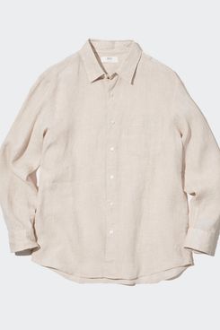 Camisa de manga larga de lino para hombre Uniqlo Premium