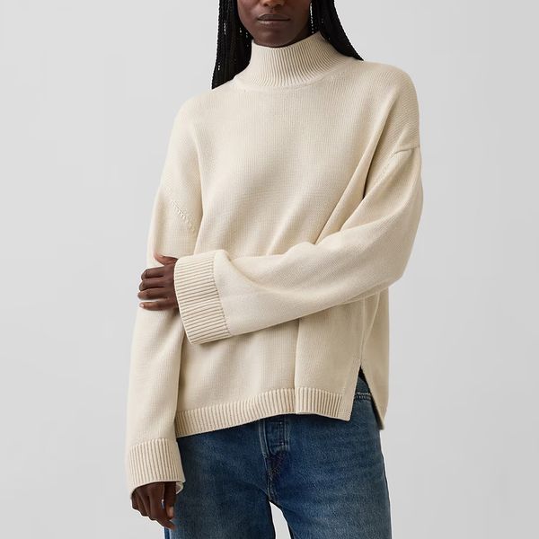 Gap 100% Cotton Oversized Mockneck Sweater