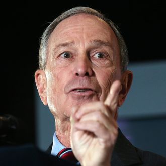 New York Mayor Michael Bloomberg delivers the annual State of the City address at the Barclays Center on February 14, 2013 in the Brooklyn borough of New York City. Bloomberg cited positive statistics including a record 52 million visitors to the city and a record low 419 homicides in 2012 while calling for a ban on styrofoam in the city. 