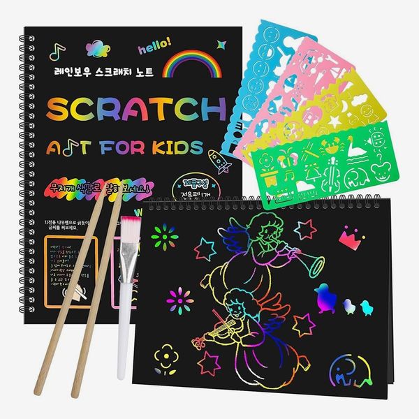 2-Pack Scratch Paper Art Set: Notebooks Arts Supplies and Crafts for Kids