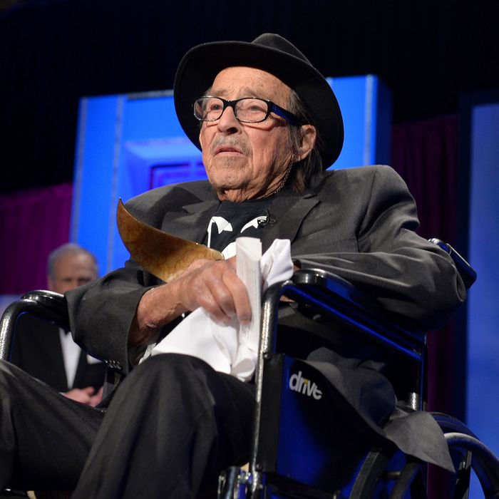 Paul Mazursky accepts the 2014 Screen Laurel Award onstage during the 2014 Writers Guild Awards L.A. Ceremony at J.W. Marriott at L.A. Live on February 1, 2014 in Los Angeles, California. 