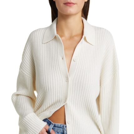 Reformation Fantino Recycled Cashmere Blend Cardigan