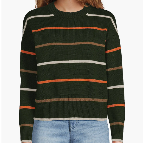 Lands' End Cotton Easy Fit Crew Neck Sweater