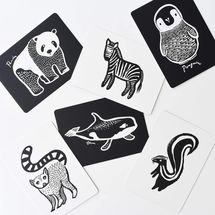 Wee Gallery Art Cards for Baby - Black and White Animals