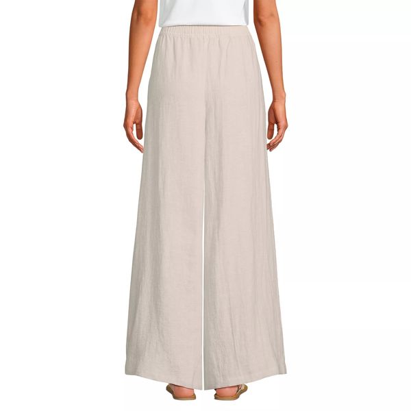 Land's End Women's Linen High Rise Palazzo Pants