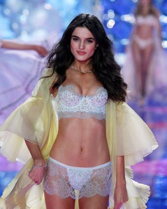 Blanca Padilla walks the runway at the annual Victoria's Secret fashion show on December 2, 2014 in London, England.