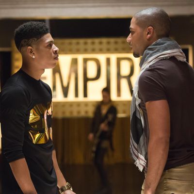 EMPIRE: Tension mounts between Hakeem (Bryshere Gray, L) and Jamal (Jussie Smollett, R) in the 