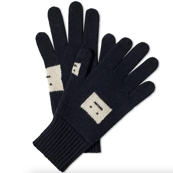 Acne Studios Keanu Pop Face Knit Gloves