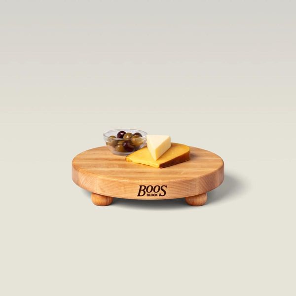 John Boos Maple Round Cutting Board With Feet 1-1/2