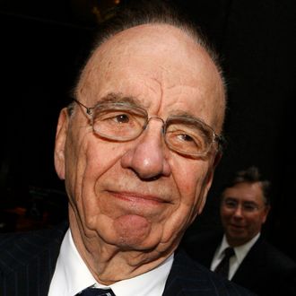 News Corp. chairman and chief executive Rupert Murdoch emerges from a meeting with key members of the Bancroft family, who controls Dow Jones & Co., Monday, June 4, 2007 in New York. The family had initially rebuffed Murdoch's $5 billion offer for Dow Jones & Co. in early May, but last Thursday agreed to meet with him. (AP Photo/Jason DeCrow)