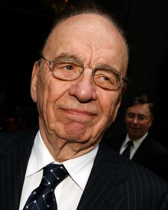 News Corp. chairman and chief executive Rupert Murdoch emerges from a meeting with key members of the Bancroft family, who controls Dow Jones & Co., Monday, June 4, 2007 in New York. The family had initially rebuffed Murdoch's $5 billion offer for Dow Jones & Co. in early May, but last Thursday agreed to meet with him. (AP Photo/Jason DeCrow)