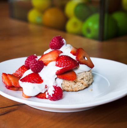 Strawberry Shortcake with Coconut Flour Biscuit and Coconut Whip
