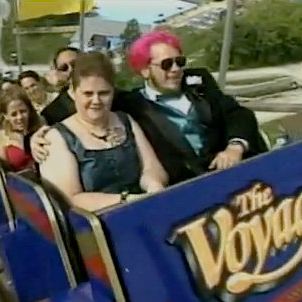 Watch a Couple Wed Atop a Roller Coaster Officiated by an Elvis