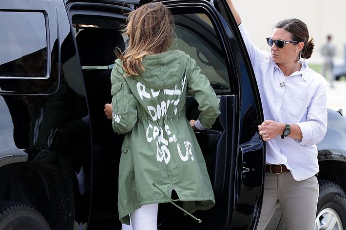 Melania arrives back at the Air Force base in Maryland.