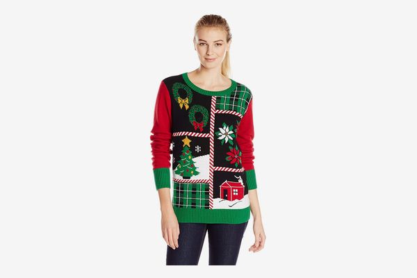 Ugly Christmas Sweater Women’s Patchwork LIGHT-UP Sweater