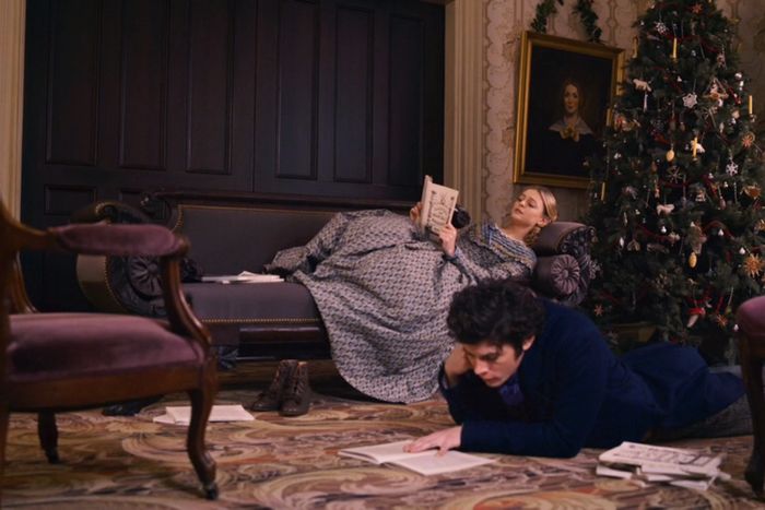 Anna Baryshnikov as Lavinia and Adrian Enscoe as Austin.
