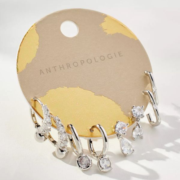 By Anthropologie Crystal Medley Earrings - Set of 4