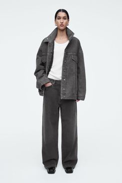 Cos Volume Wide-Leg Jeans - Washed Black
