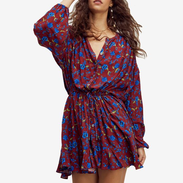 Free People Flower Fields Floral Long Sleeve Minidress