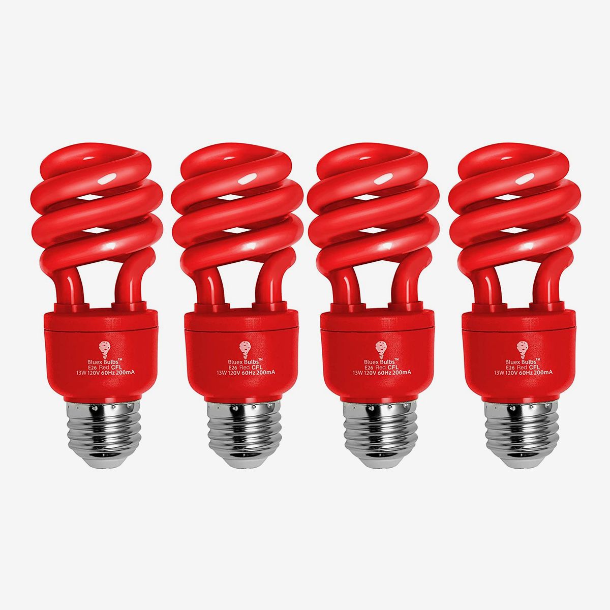 Bombilla de luz roja CFLBlueX, paquete de 4