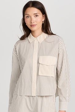 Madewell Flap Pocket Crop Button Up Shirt