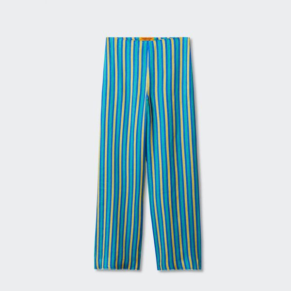 Mango x Simon Miller Striped Linen-blend Pants