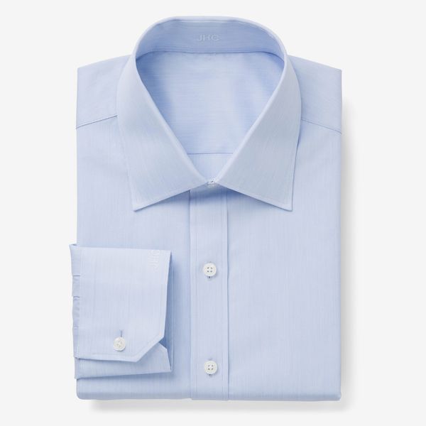 J.Hilburn Blue Refined Pique Dress Shirt