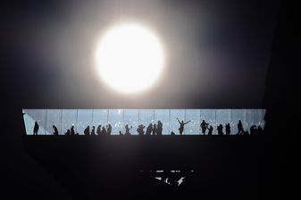 The Sun Passes Behind the EdgeNYC Observation Deck in New York City