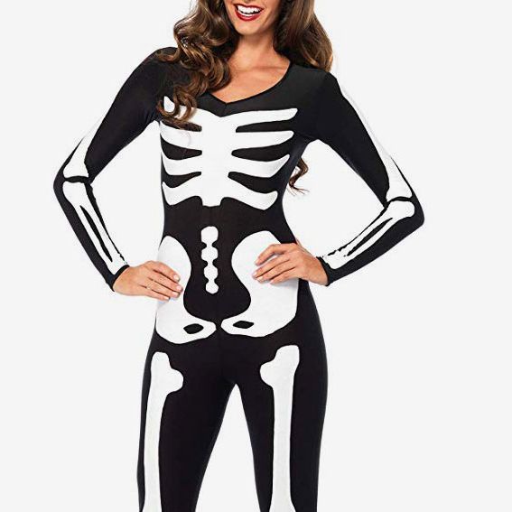 Leg Avenue Women's Glow-in-the-Dark Skeleton Bodysuit Halloween Costume
